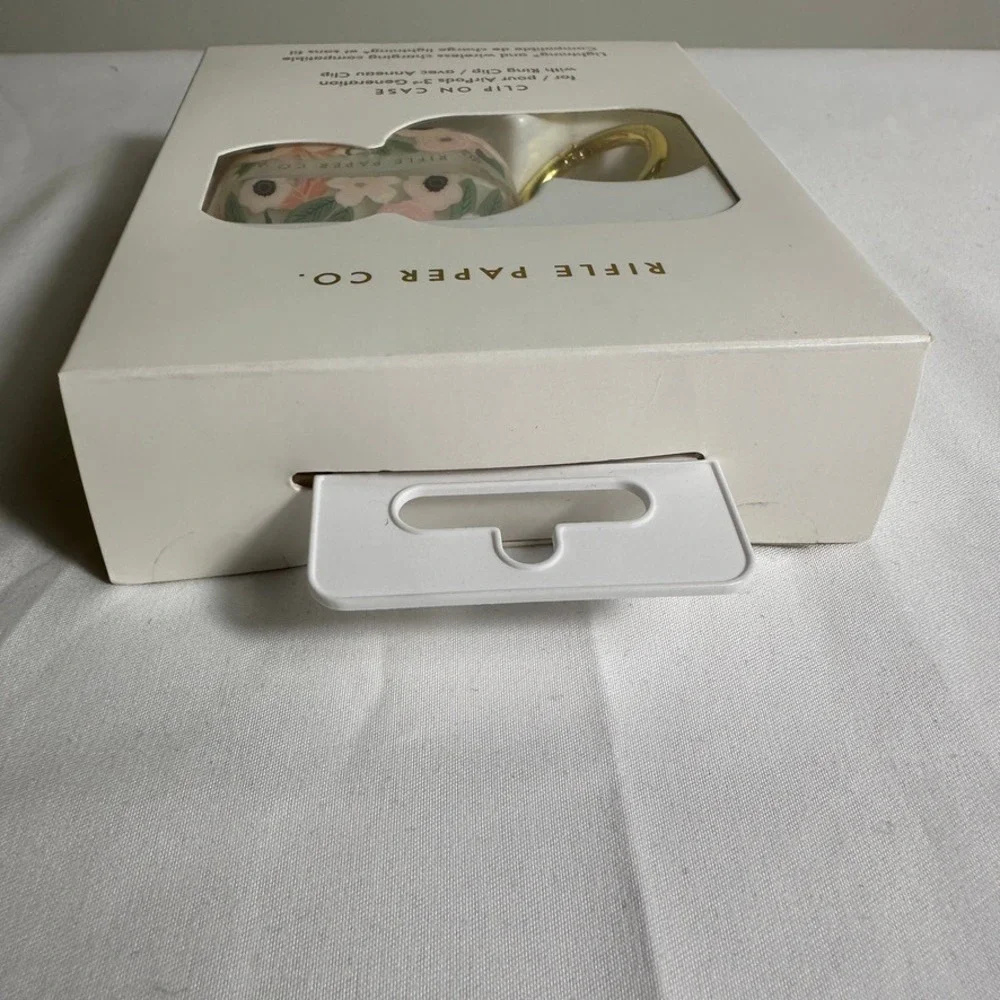 Rifle Paper Co Clip On Case for Airpods‎ 3rd Gen Clear Wildflowers Gold Ring